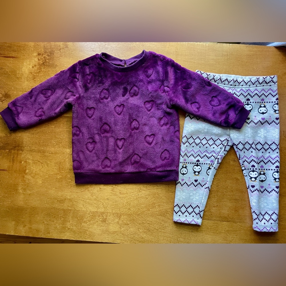 12-18 M George Baby Plush Purple Outfit with sweater and leggings